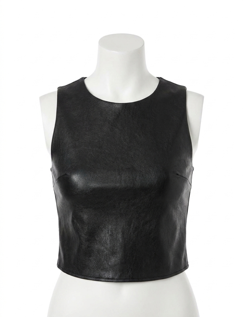 NEW COMMANDO faux leather shell top in black